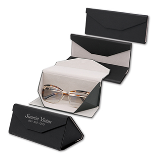 300 Personalized Flat folding eyeglass cases - BLACK | Essilor